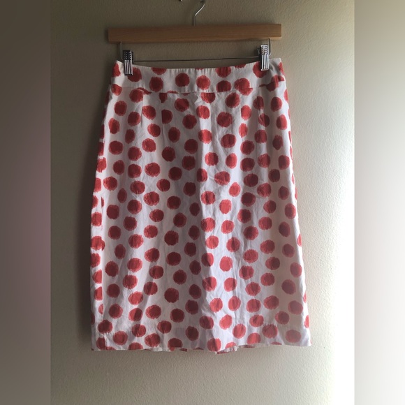 Anthropologie Dresses & Skirts - Anthropologie Corey Lynn Calter Skirt Sz 6 White Red Polka Dot Cotton Pencil